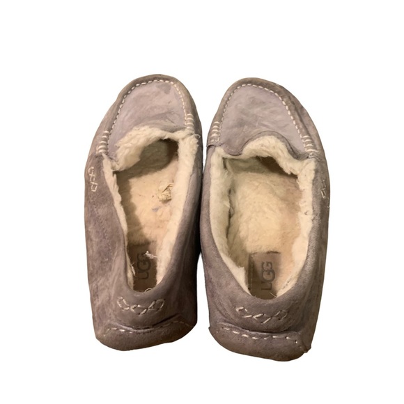 Ugg ANSLEY Hickory Sand suede shearling slipper shoes slip on women's size 7 - Picture 4 of 8